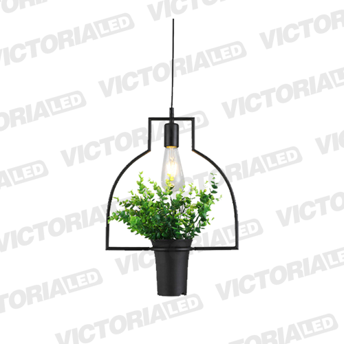 LAMPARA DECORATIVA DE TECHO 1*E27 METAL NEGRO