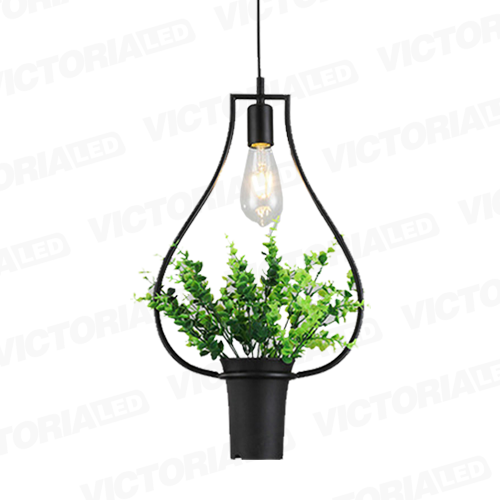 LAMPARA DECORATIVA DE TECHO 1*E27 METAL NEGRO