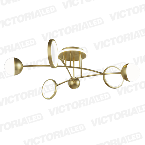 LAMPARA DECORATIVA DE TECHO G9/LED METAL/VIDRIO DORADO