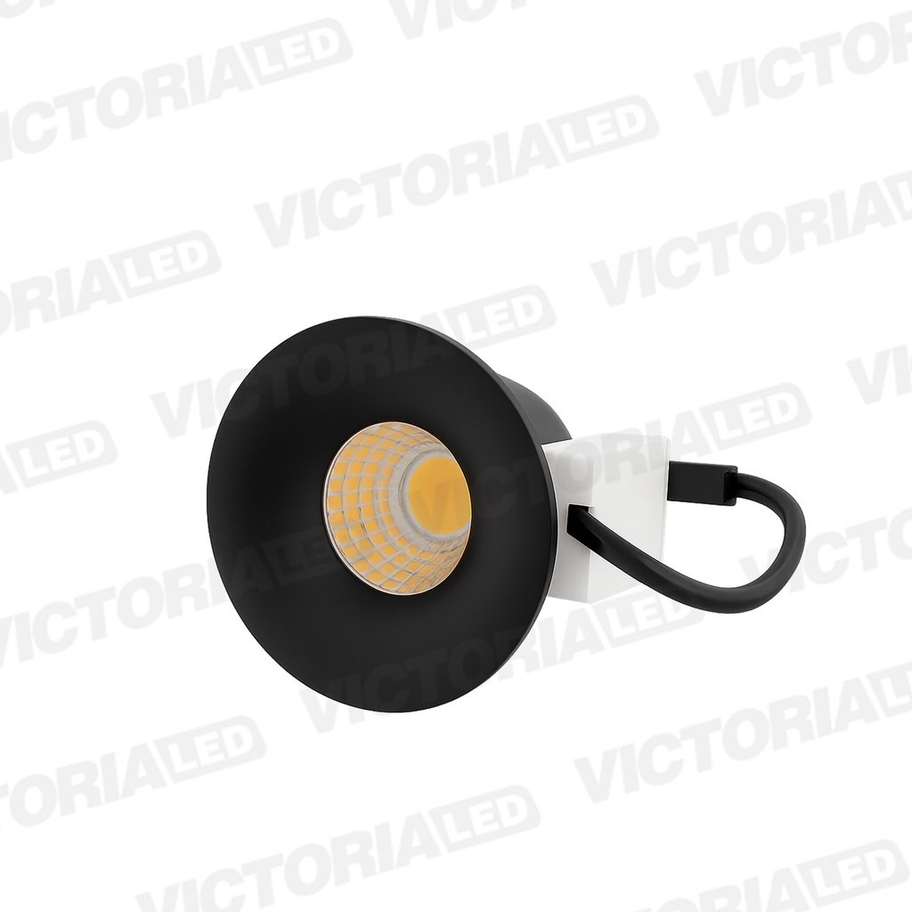 OJO DE BUEY 3W 3500K REDONDO NEGRO 100U/C