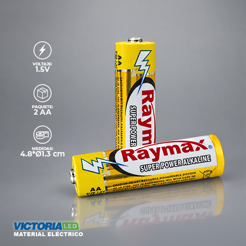 PILAS AA RAYMAX ALCALINAS 1.5V X 2 (12PZASXCAJA)