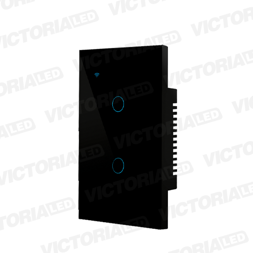 SMART INTERRUPTOR DOBLE WIFI TUYA NEGRO 86U/C