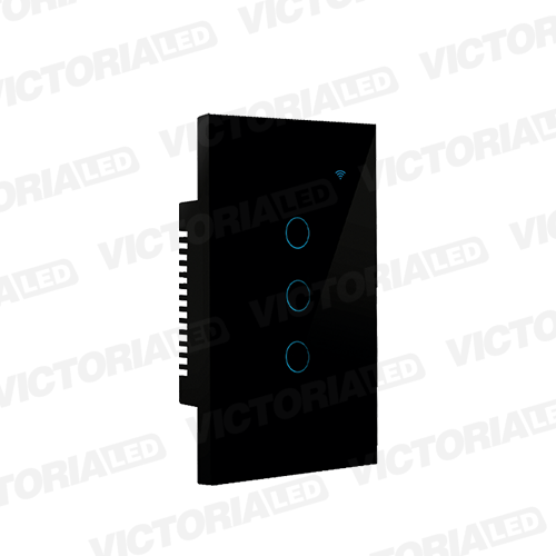 SMART INTERRUPTOR TRIPLE WIFI TUYA NEGRO 86U/C