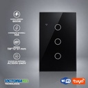 SMART INTERRUPTOR TRIPLE WIFI TUYA NEGRO 86U/C