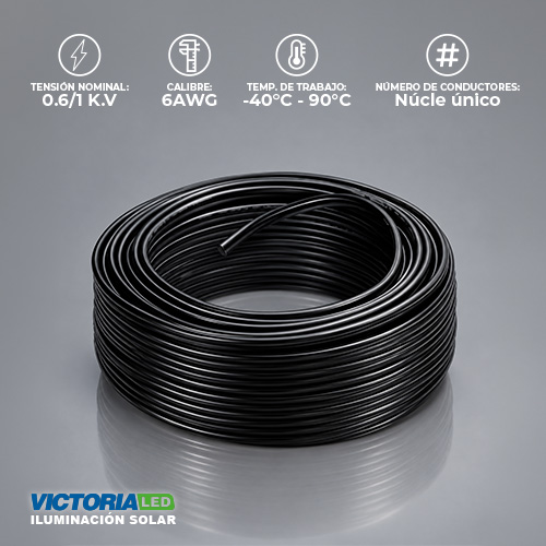 SOLAR CABLE 1M BLACK 16MM2 / 6AWG