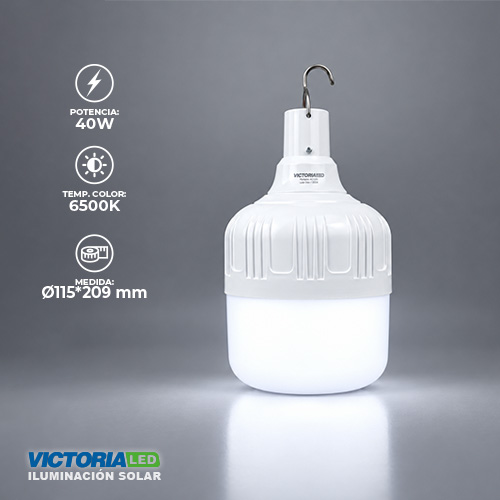 SOLAR FOCO LED 40W CON PANEL 6500K