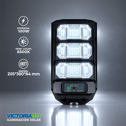 SOLAR LAMPARA DE POSTE 6500K 100W