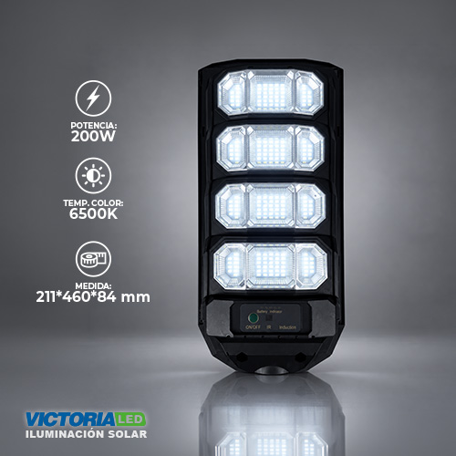 SOLAR LAMPARA DE POSTE 6500K 200W