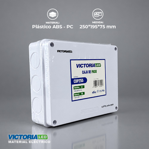 VICTORIA LED CAJA DE PASO 255X200X80MM 40U/C