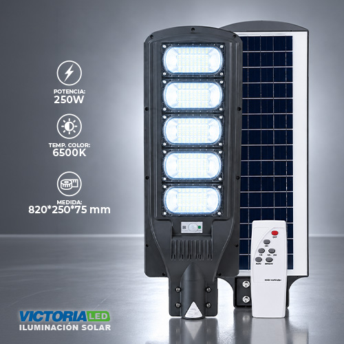 VICTORIA LED LAMPARA DE POSTE SOLAR 6500K