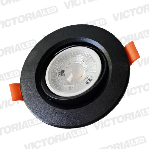 OJO DE BUEY 7W 3000K REDONDO NEGRO 100U/C