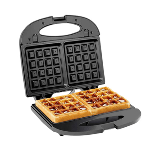 WAFLERA DOBLE RAF 750W 110V NEGRO CON PLATEADO