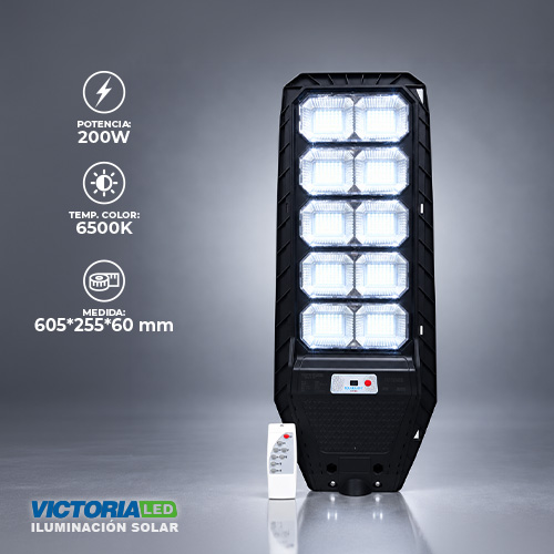 SOLAR LAMPARA DE POSTE 6500K 200W