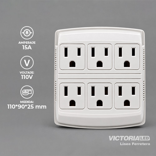 MULTITOMACONTACTO DE PARED 125V 15A BLANCO 4U/C