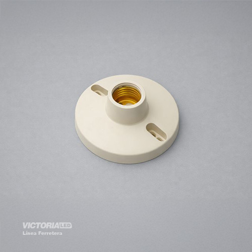 BOQUILLA PLAFÓN DE PLASTICO E27 250V 1.2A 150W MARFIL 10U/C