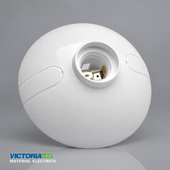 BOQUILLA PLATÓN E27 PLASTICO 125/250V 4A 150W BLANCO 10U/C