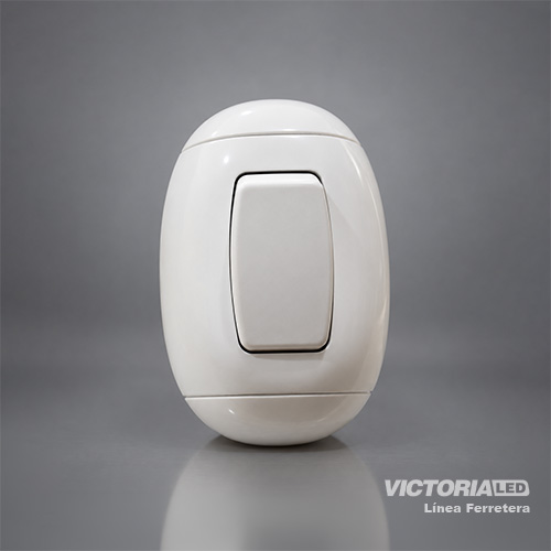 INTERRUPTOR SIMPLE SOBREPUESTO 127/250V 10A BLANCO