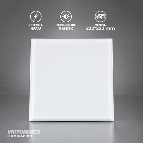 VICTORIA LED PANEL SIN BORDE 36W EMPOTRABLE CUADRADO 10U/C