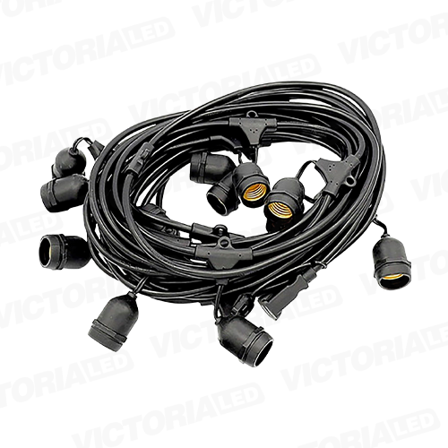 GUIRNALDA E27*150 100M IP65 110V NEGRO 1 METRO