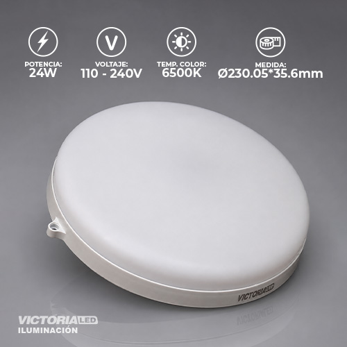 FOCO LED TIPO BARCO REDONDO 24W-6500K 40U/C