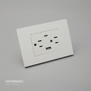 TOMACORRIENTE DOBLE + UBS*1 + TIPO C*1 16A 125/250V PC BLANCO 5U/C