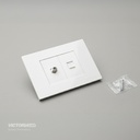 TOMA TV + RJ45 CAT5 PC BLANCO 10U/C