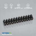BORNERA 12 POLOS 10A NEGRO