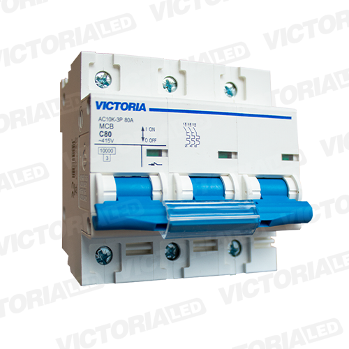 [AC10K-3P 80A] BREAKER VICTORIA LED AC 10K 3P 80A 4U/C