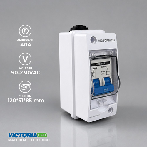[CBD-40A] CAJA DE BREAKER PARA DUCHA 2P 40A 60U/C