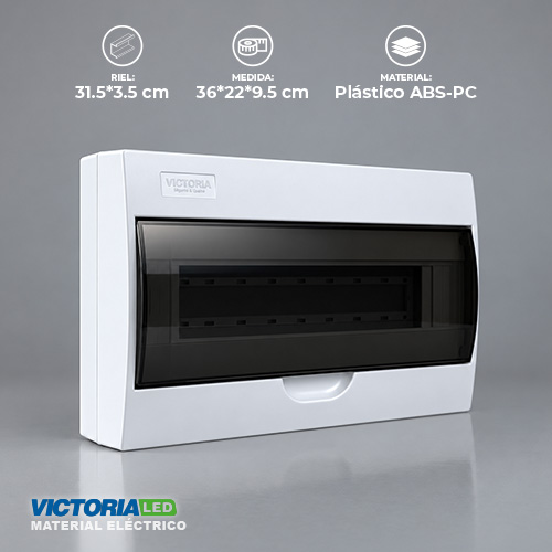 [V-DB18P] CAJA DE DISTRIBUCION SOBREPUESTA 18 PUNTOS 10U/C