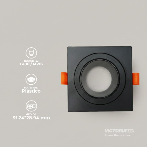 [VCDC-11N] CARCASA CUADRADA 92X92X30MM NEGRA 100U/C