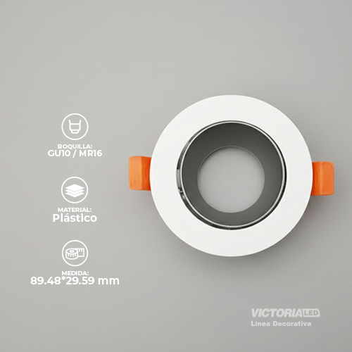 [VCDB-1GA] CARCASA REDONDA 90X30MM BLANCO/GRAY 100U/C