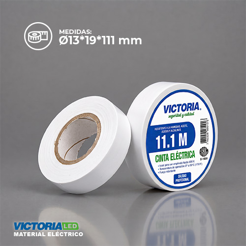 [CEB-11.1M] CINTA ELECTRICA BLANCA 0.13X19X11.1M FUEGO RETARDANTE 250U
