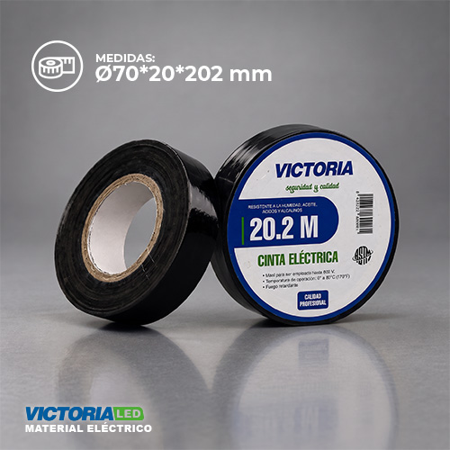 [CEN-20.2M] CINTA ELECTRICA NEGRA 0.13X19X20.2M FUEGO RETARDANTE 200U