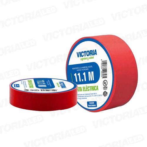 [CER-11.1M] CINTA ELECTRICA ROJO 0.13X19X11.1M FUEGO RETARDANTE 250U