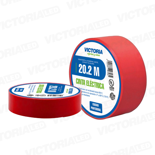 [CER-20.2M] CINTA ELECTRICA ROJO 0.13X19X20.2M FUEGO RETARDANTE 200U