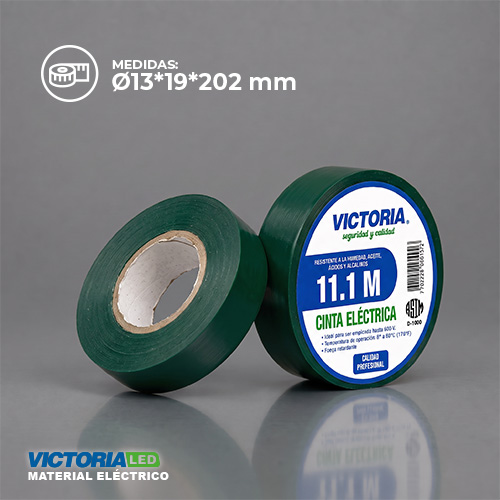 [CEV-20.2M] CINTA ELECTRICA VERDE 0.13X19X20.2M FUEGO RETARDANTE 200U