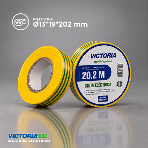[CEVAM-20.2M] CINTA ELECTRICA VERDE AMARILLO 0.13X19X20.2M FUEGO RETARDANTE 200U