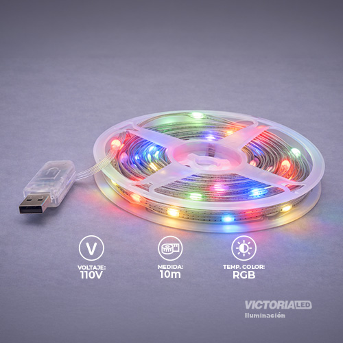 [OB-5V-WH] CINTA LED 10M RGB 0.38MM