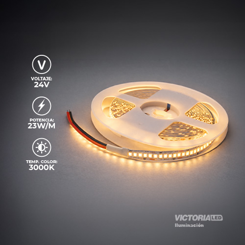 [C5M-3K2835 24V] CINTA LED 5M 24V IP20 10MM 240LED 3000K 23W 1600LM