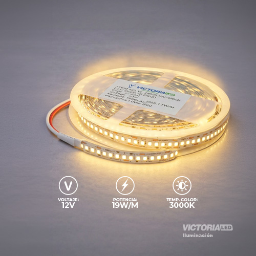 [VL 2835-12V 3000K] CINTA LED 5M IP20 10MM 240LED 3000K 7500LM