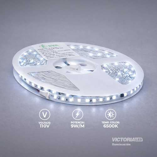 [E-CL110V-6K] EVA CINTA LED 10M AC110V 2835 IP20 90W CON CONECTORES 50U/C