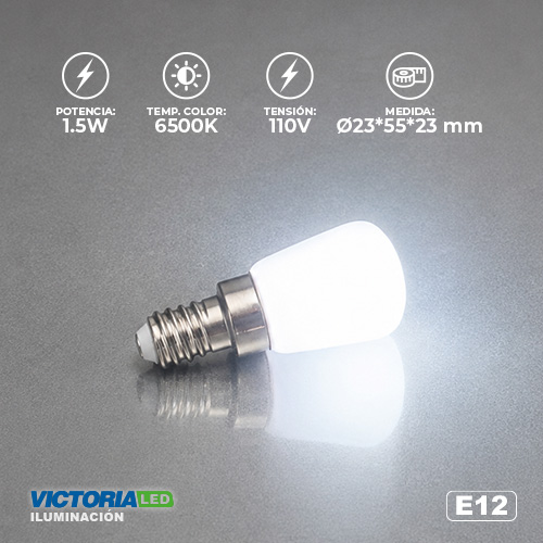 [FNE12] FOCO LED E12 1.5W 110V 6500K 500U/C