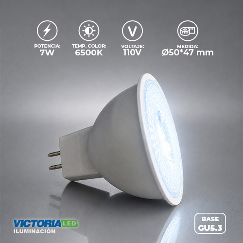 [MR16-6K] FOCO LED MR16 GU5.3 7W 110V 6500K 100U/C