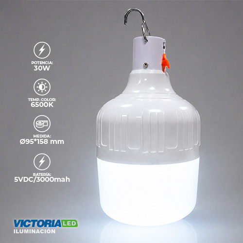 [VL-FE30W] FOCO LED RECARGABLE 30W 6500K 30U/C