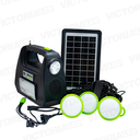 KIT SOLAR PORTATIL LINTERNA/3FOCOS3W/USB