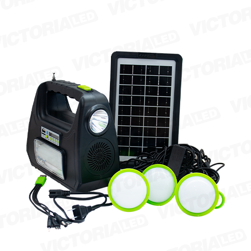 [DT-9015] KIT SOLAR PORTATIL LINTERNA/3FOCOS3W/USB