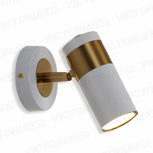 [LC-1513-BL] LAMPARA DECORATIVA 1*GU10 METAL BLANCO DORADO