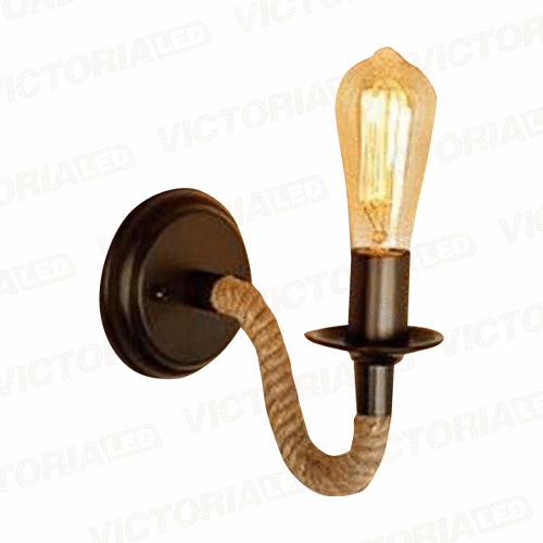 [LC-2306-7] LAMPARA DECORATIVA DE PARED 2*E27 METAL NEGRO