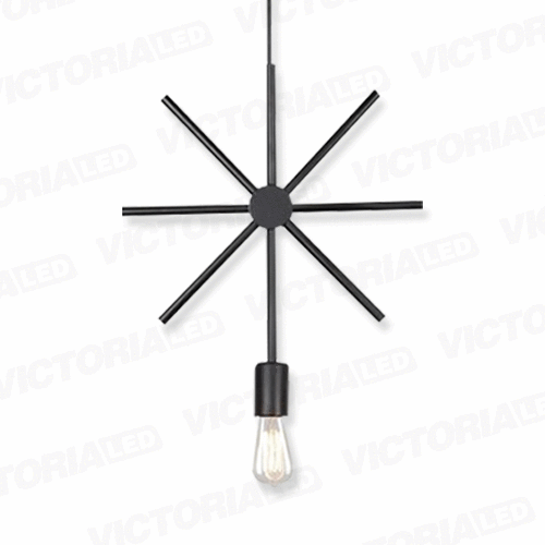 [LC-1243-NE] LAMPARA DECORATIVA DE TECHO 1*E27 METAL NEGRO